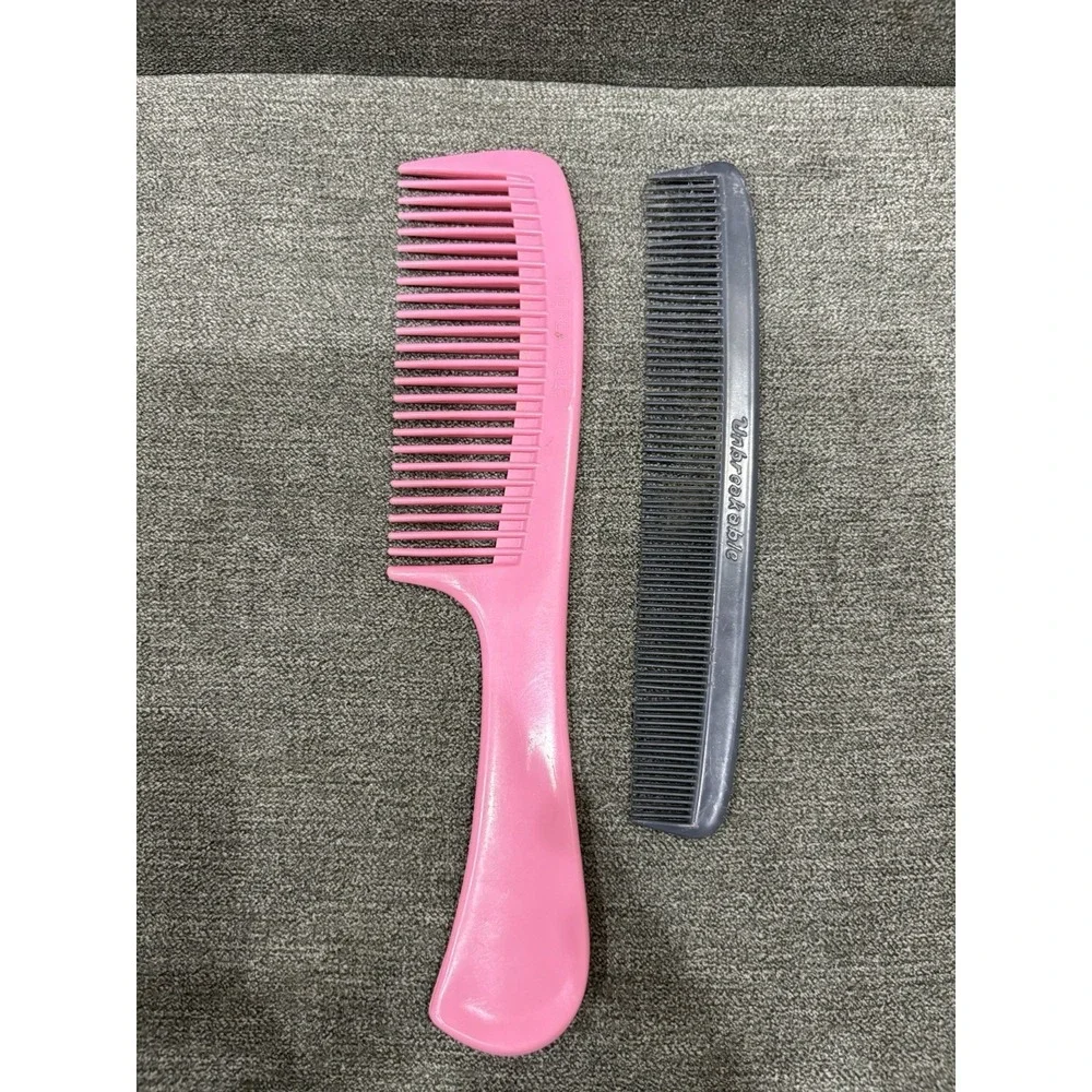 Vintage Set Pink And Black Unbreakable Super Comb Retro Groovy Old School Prop
